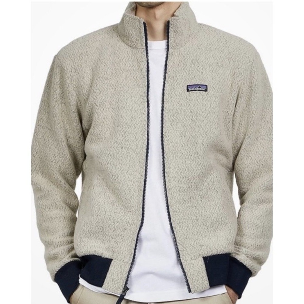 Patagonia Woolyester Fleece Jacket Oat Mens Large 26935 Full Zip Wool Blend